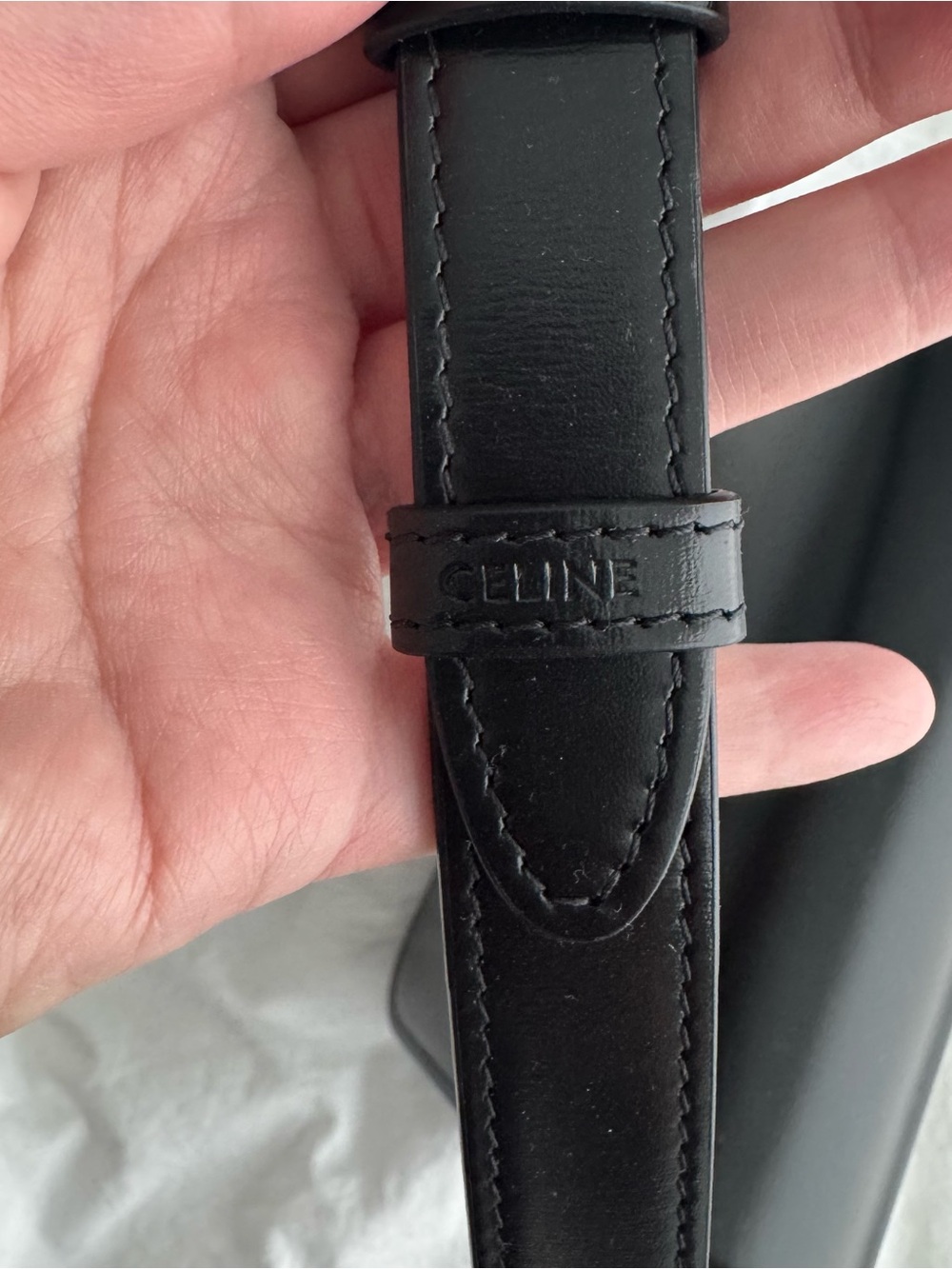 Celine Triomphe Crossbody bag in Black leather and Gold Hardware - Picture 3 of 13